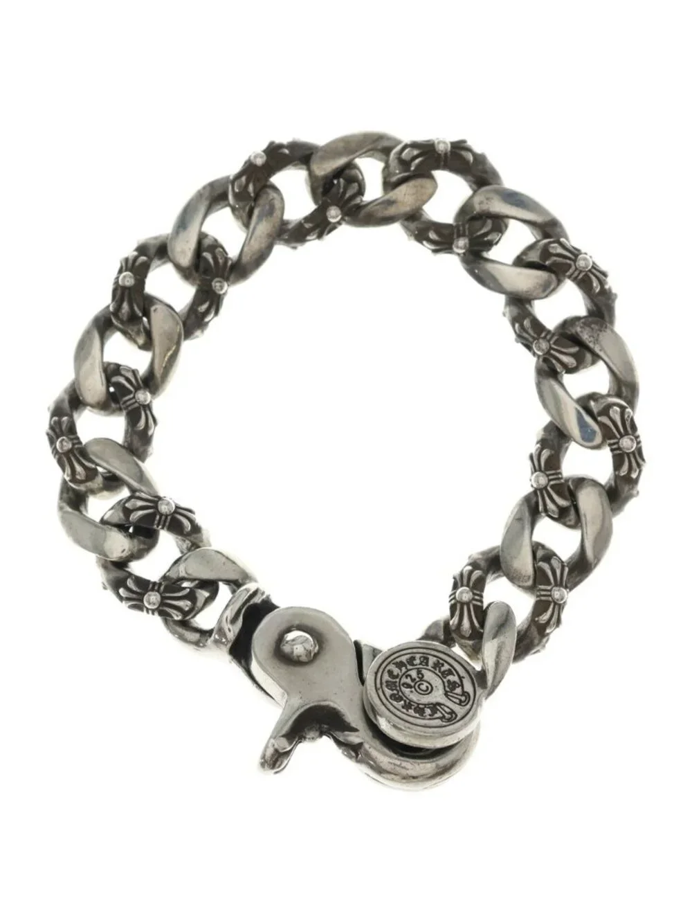 Chrome Hearts Fncy Chn Lnk Fancy Link Clip Bracelet 15 Links Silver